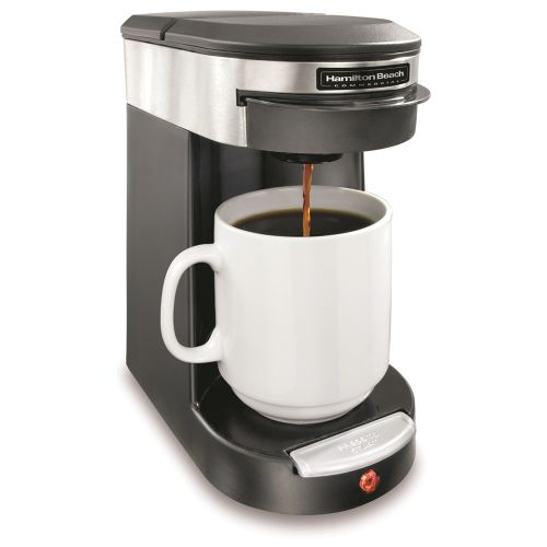 Cafetière 1 tasses Hamilton Beach®, noir avec acier inoxydable